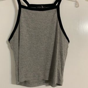 Topshop gray & black halter tank top